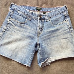 JCrew denim raw edge shorts